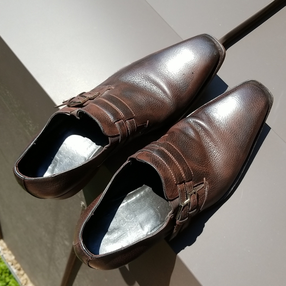 Gucci Men's double buckle shoes, size 40 E